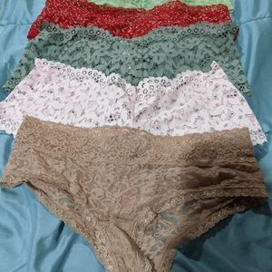 Victoria's secret 5 panties sz large. Lace cheeky